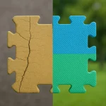 Comparación entre suelo de parque infantil.