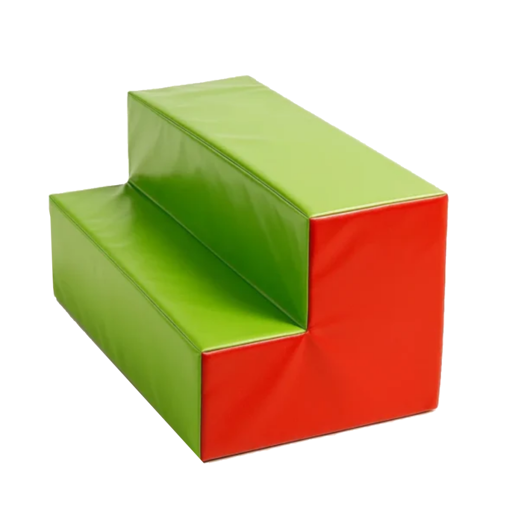Escalera de psicomotricidad para parque infantil color verde y rojo.